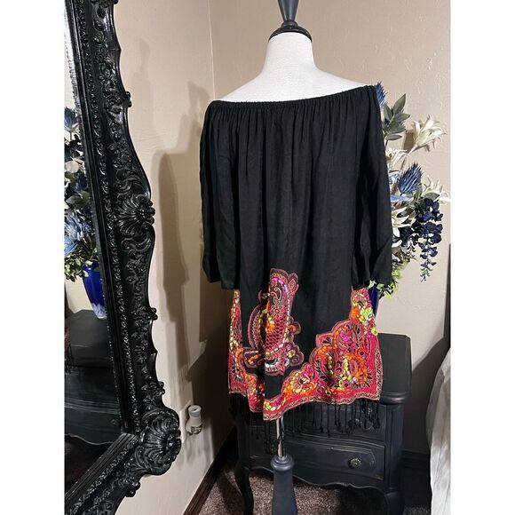 Avani Del Amour 3/4 Sleeve Off the Shoulder Boho Style Dress Size Medium NWT - Picture 2 of 5